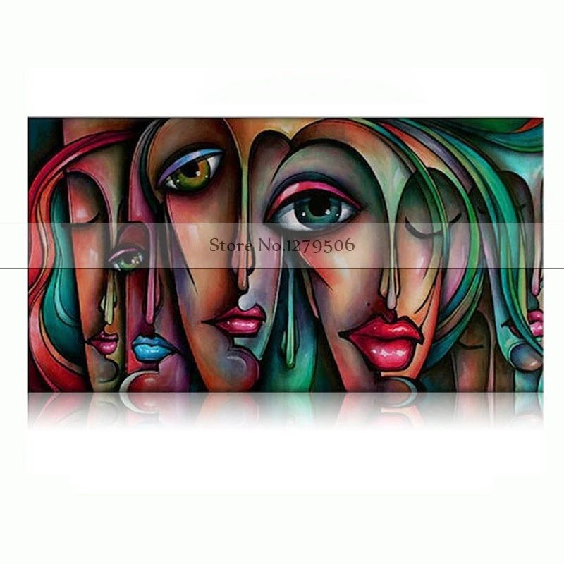 

Professional Artist 100% Handpainted High Quality abstract Oil Painting on Canvas Abstract sexy girl face wall Picture art work