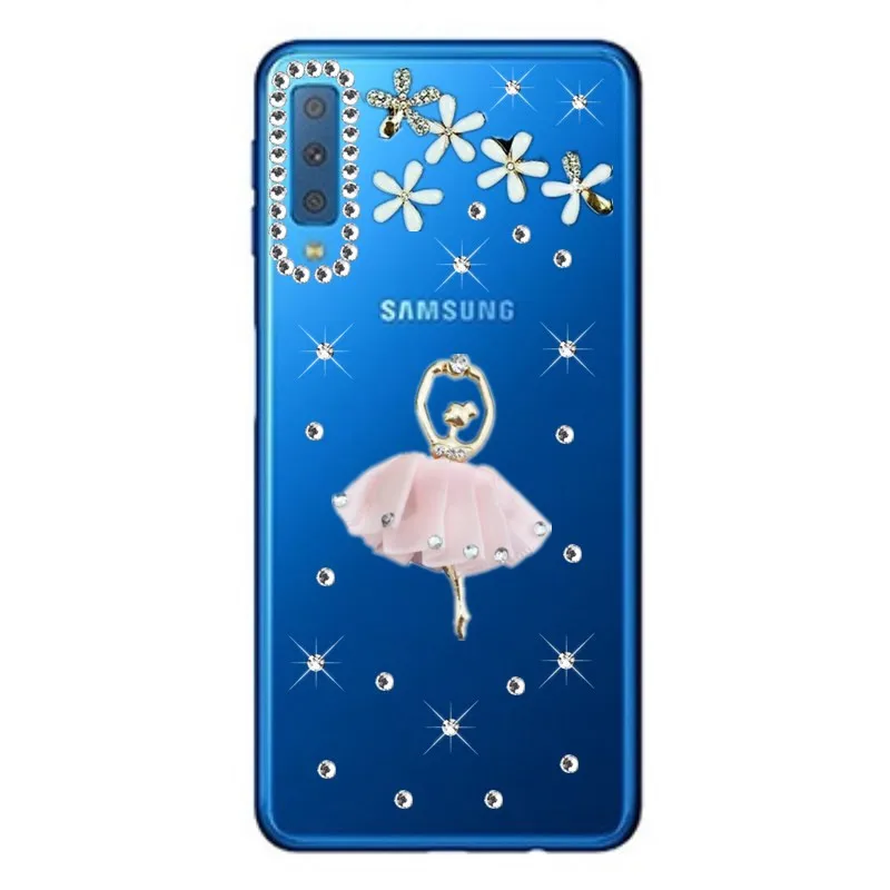 

For Samsung Galaxy A7 2018 A6 A8 Plus S10 S10e S8 S9 case Rhinestone diamond cover Galaxy A70 A50 A30 A3 A5 A7 2017 phone case
