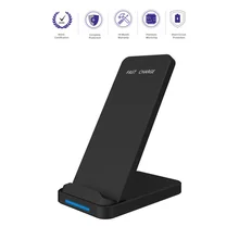 QI Wireless Charger Quick Charge 2.0 Fast Charging for iPhone X 8 Samsung S8 S9 2-Coils Stand Wireless Charging for xiaomi mi 9