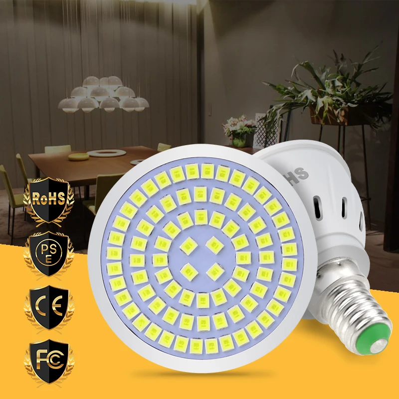 

E27 Led Spotlight 220V Light Bulb GU10 Corn Lamp E14 Bombillas 48 60 80leds Spot Light MR16 SMD 2835 Focos Lamp B22 Home Ampoule