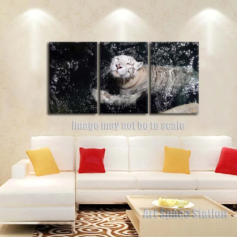 White Tiger Poster Large Wall Art3 Piece Black Wild Animals Pictures Canvas Print For Living Room Decoration No Framed In Painting Calligraphy White Tiger Poster Large Wall Art3 Piece Black Wild Animals Pictures Canvas Print For Living Room Decoration No Framed In Painting Calligraphy