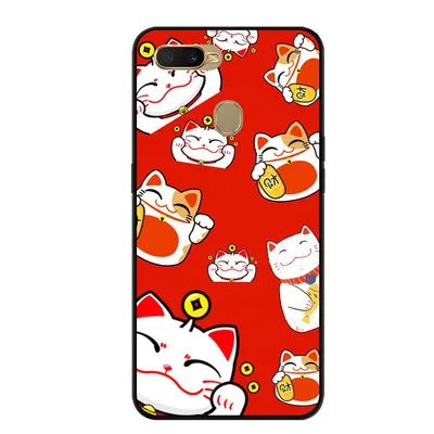 Чехол для Oppo A7 Капа крышка удача кошка противоударный мягкий ТПУ чехол-накладка 6,2 ''высококачественный защитный чехол для Oppo A7 7 PBFM00 чехол для телефона оболочки Coque - Цвет: A2