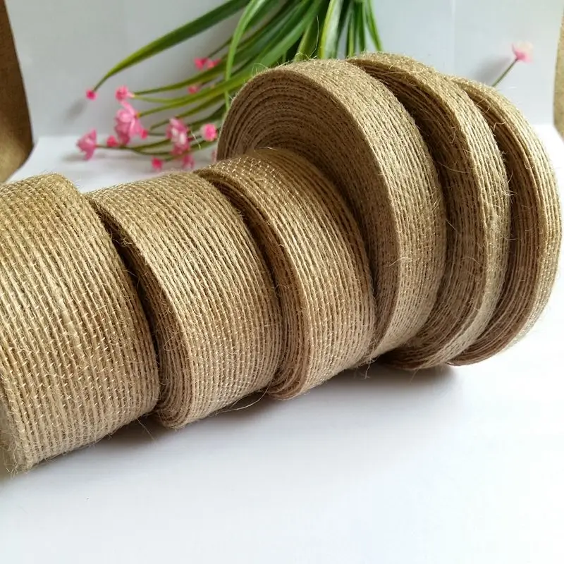 

5-10 yards/lot 6mm-38mm Natural Vintage Jute Burlap Ribbon diy Weddings Party Decor Craft wedding decoration Supplies