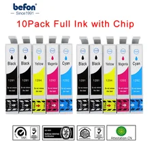 Befon 10 шт чип 12XL картридж Замена для Epson T1291 T 1291 12 XL чернильный картридж для Stylus SX420W SX425W SX525WD SX230