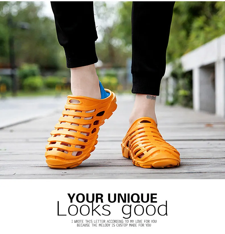 1 (15)Sandals Mesh Shoes Men Breathable Beach Slippers Sport Water Socks Hollow Aqua Wading Shoes Chaussure Homme