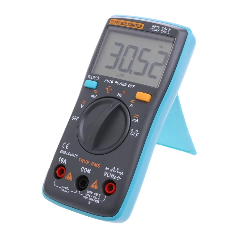 

Auto Digital Multimeter Tester 6000 Count AC/DC Ohm Ammeter Temperature Meters ZT102 Capacimetro Rlc Meter Test