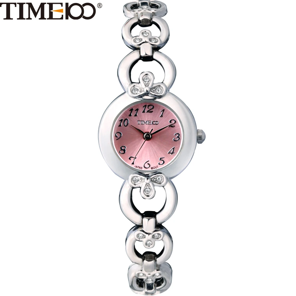 

TIME100 Fashion Elegance Women Quartz Watches Diamond Analog Jewelry Pink Skeleton Alloy Bracelet Watch Gift Relogio Feminino