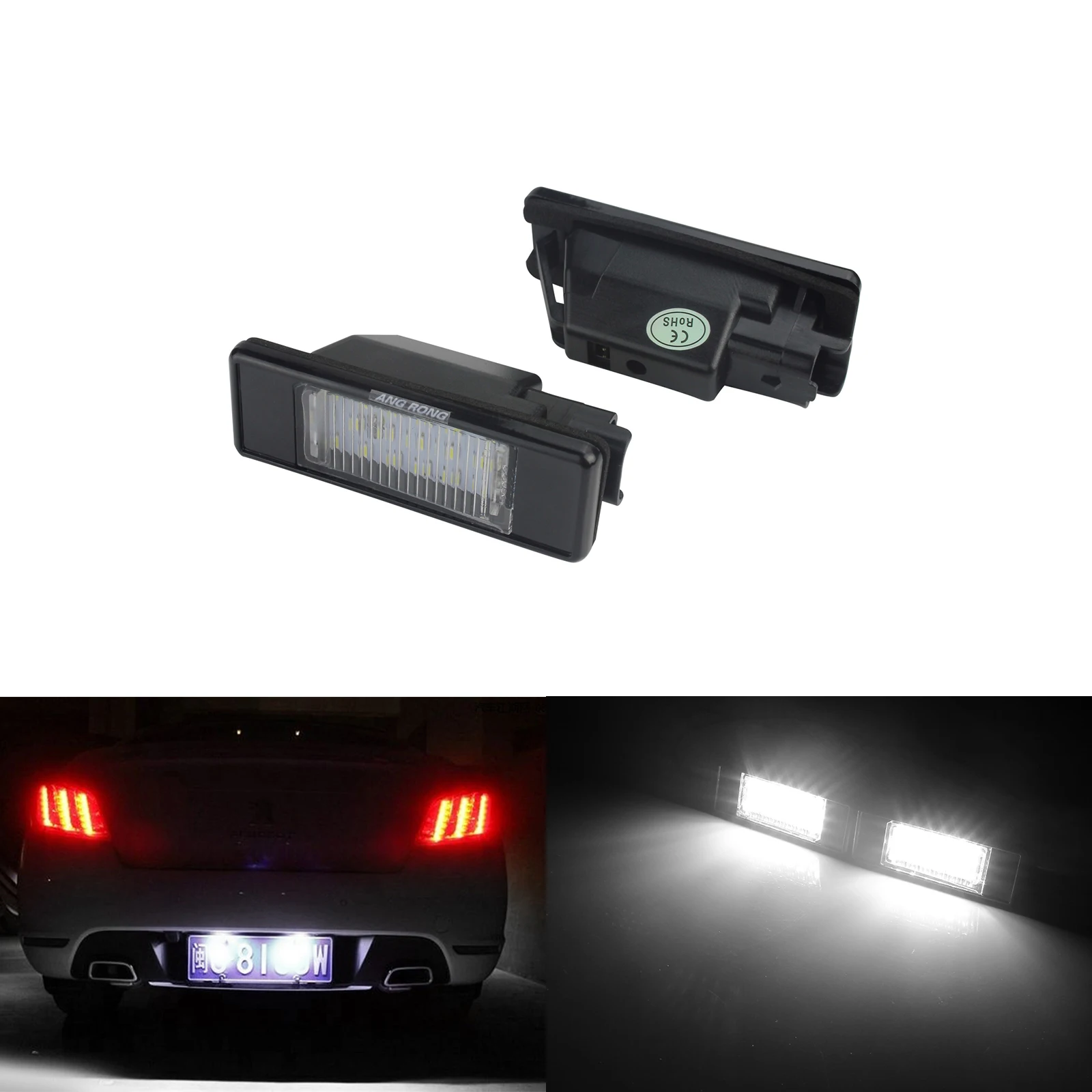 ANGRONG 2X LED без ошибок номерной знак для Berlingo C2 C3 C4 C5 C6 C8 DS3|Сигнальная лампа| |