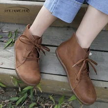 Steinmeier/женские ботильоны; обувь из натуральной кожи; женские ботинки на шнуровке с круглым носком; женская обувь; сезон весна-осень