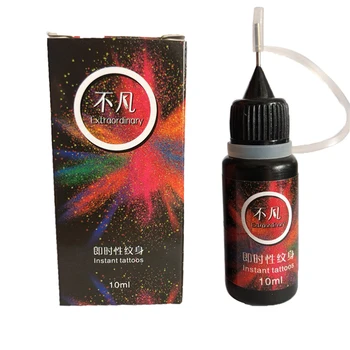

10 ml temporary tattoo juice ink painless manual fast tattoo ink spray gun natural plant pigment body painting instant temporary