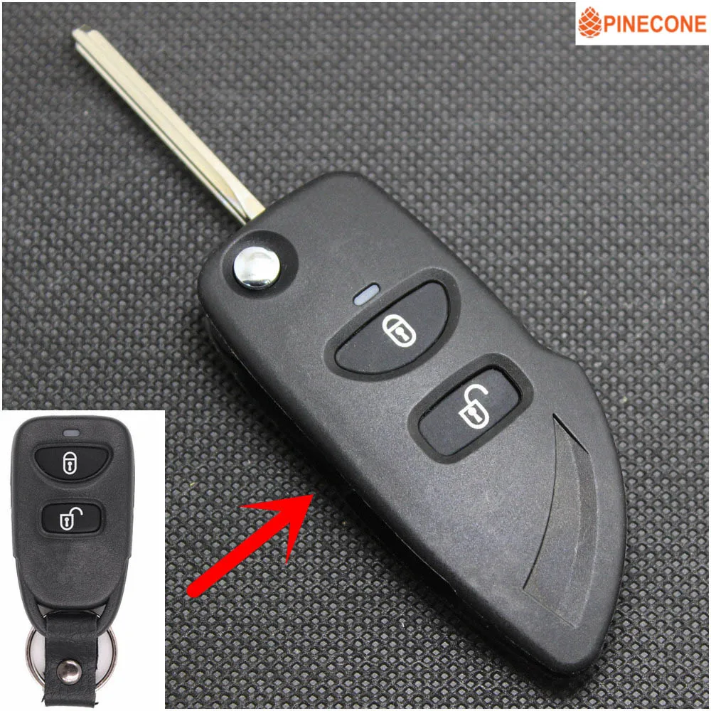 PINECONE для ключа чехол Hyundai Santafe Santa Fe Автомобильный ключ с 2 кнопками неразрезанное