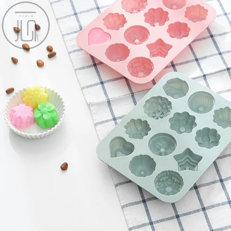 

12 Grid Silicone Cake Mold Silikone Moon Cake Mold DIY Handmade Kitchen 3D Cake Stencil Baking Mold Pudding Ice Cube Mold AT36