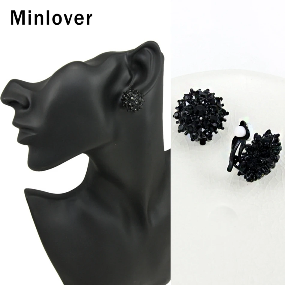 Minlover, маленькие серьги-клипсы для женщин, без пирсинга, цветочные серьги из горного хрусталя, для невесты, манжета для ушей, свадебные модные ювелирные изделия EH1257