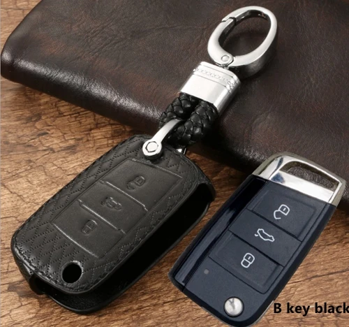Автомобильный кожаный Футляр для ключей для VW MK7 Beetle Bora Golf Passat Polo Seat Altea Альгамбра Ibiza для Skoda Octavia A5 A7 Kodiaq
