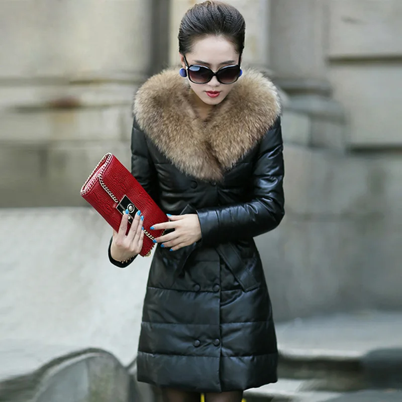 Women Winter Long Padded Parkas Big Fake Fur Collar Jackets Adjustable Waist Thick Warm Coats Women Plus Size 5XL 2018 AS056 (7)