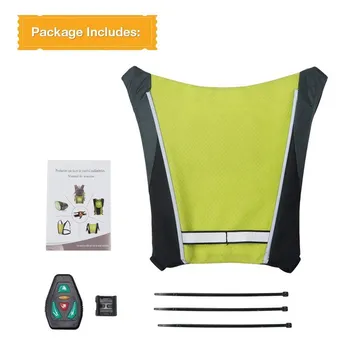 

ABKT-LED Cycling Bag/Backpack Widget with Remote Control Reflective Turn Signal Direction Indicator - Waterproof, Safe for Bic