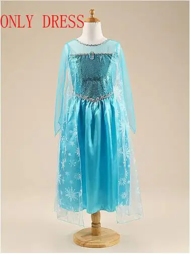 Платье для девочек; платье королевы Эльзы; костюм Снежной королевы Анны; праздничные платья для девочек; детская одежда - Цвет: Only Dress I
