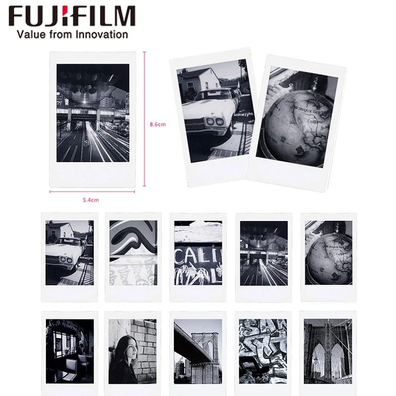 10-50 листов Fujifilm Fuji Instax Mini 8 9 черно-белые монохромные пленки для моментальной мини 8 9 7s 25 фотобумага для камеры