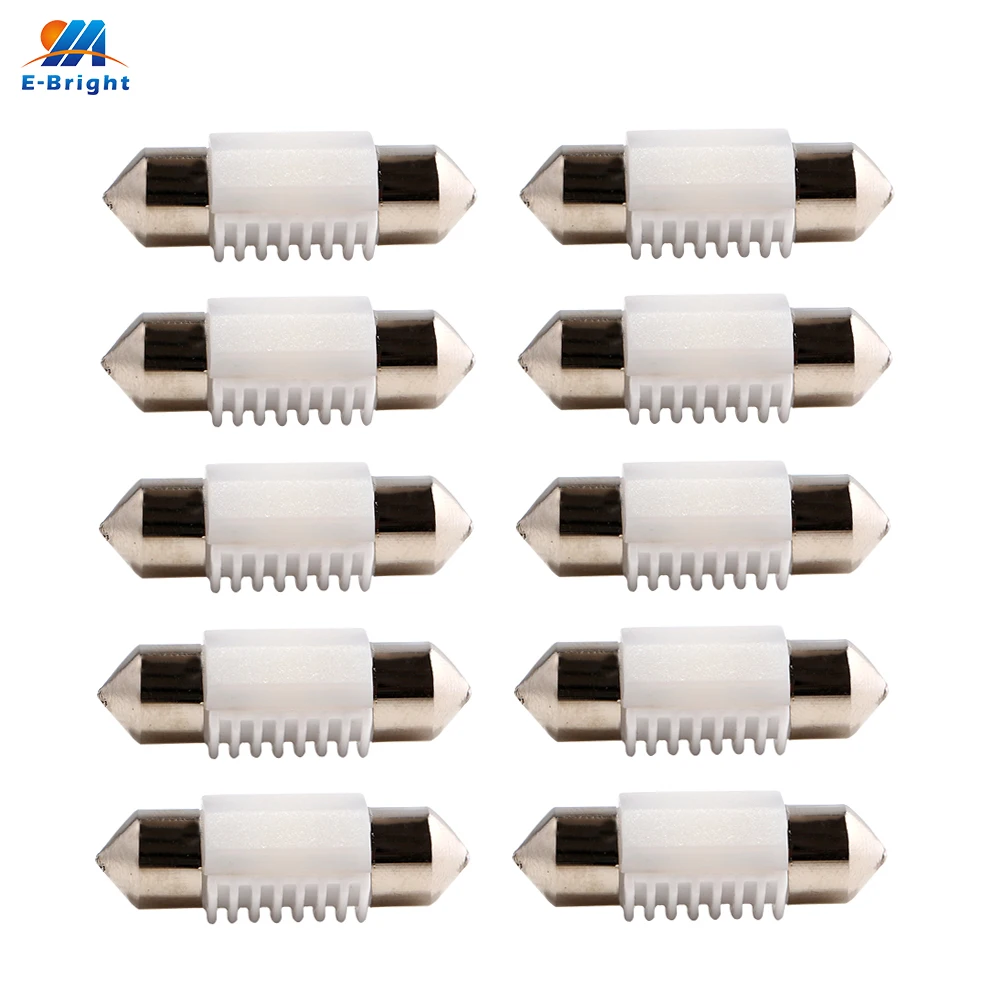 

YM E-Bright 10PCS Canbus led Festoon 31MM 36MM 39MM 41MM C5W Ceramic 3030 2 SMD LED Auto Dome PVC Lamps Car Interior bulbs 12V