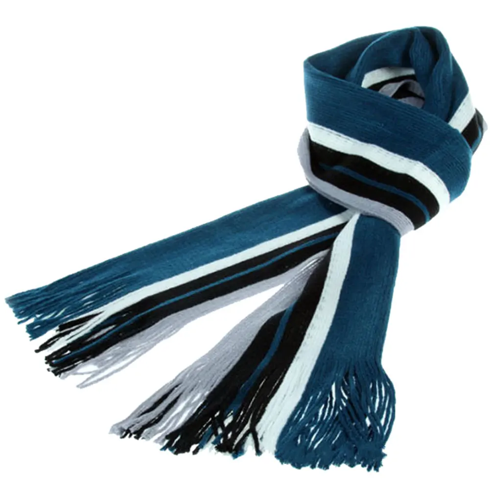 Denim Blue Модный зимний теплый мужской шарф Классический Полосатый Искусственный шарф мужской шарф с кисточками длинный шарф-Пашмина HSJ88 - Цвет: Denim Blue