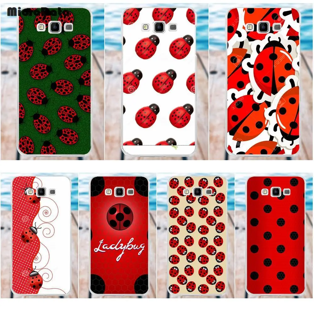 

MicroData For Samsung Galaxy A3 A5 A7 J1 J2 J3 J5 J7 2015 2016 2017 TPU Pattern Phone Red Ladybug