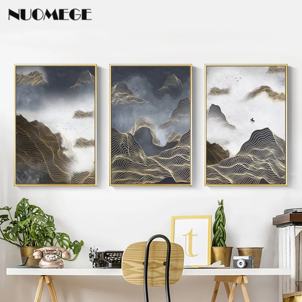 

Abstract Artistic Conception Landscape Line Nordic Canvas Painting Home Decor Posters Prints Wall Art Picture Living Decoration