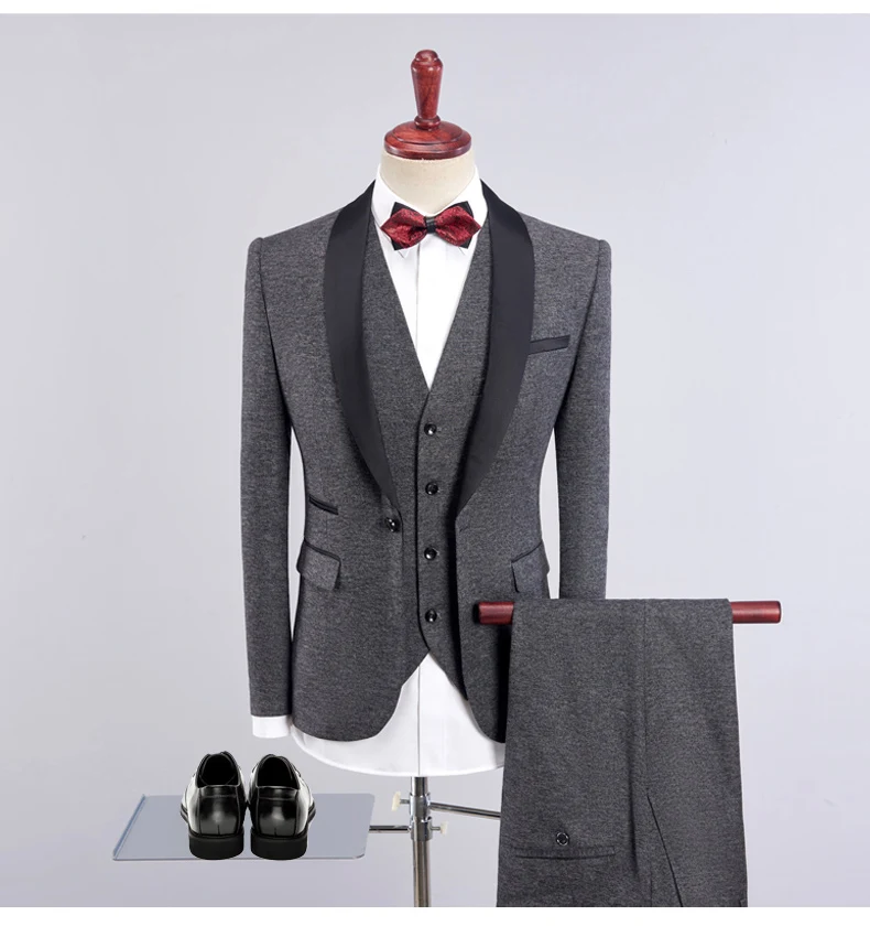 Мужской деловой костюм высокого качества из 3 предметов (пальто + жилет + брюки), свадебный банкет, блейзер для джентльмена, большие размеры