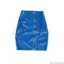 Женские новые модные латекс облегающей юбке в синий цвет реальные фото