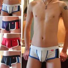 Бренд г. натуральный хлопок Для мужчин шорты-боксеры, сексуальное мужское нижнее белье; трусы-боксеры, с заниженной талией, пестрый трусы-боксеры