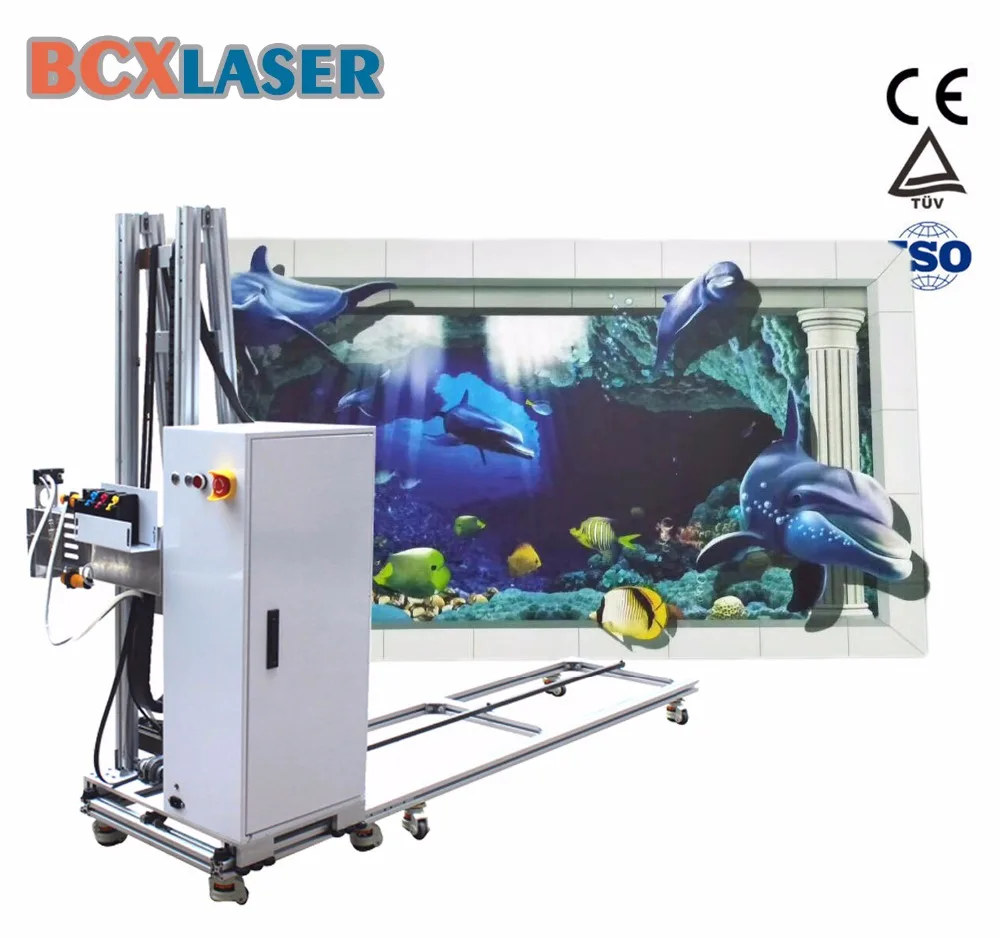 bcxlaser 3d wall printer dx7 printing head vertical wall printing machine for background indoor and