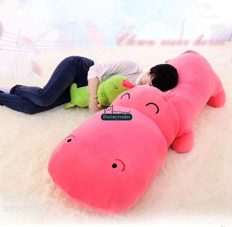Dorimytrader Hot Biggest 180cm Cute Soft Animal Hippo Plush Toy 71'' Huge Stuffed Cartoon Hippos Pillow Doll Baby Present DY61502 (22)