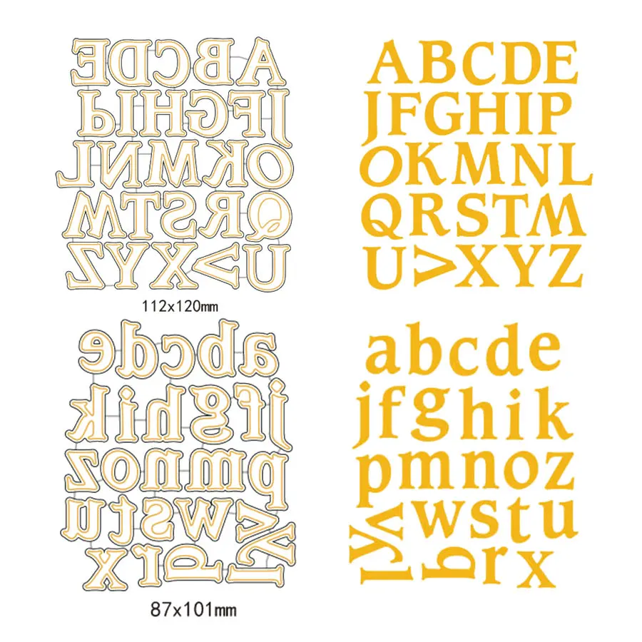 

Hemere Cutting Dies A-Z Uppercase Alphabet Scrapbook Metal Die Lowercase Letter Scrapbooking Cut Dies DIY Decor Stencil Craft