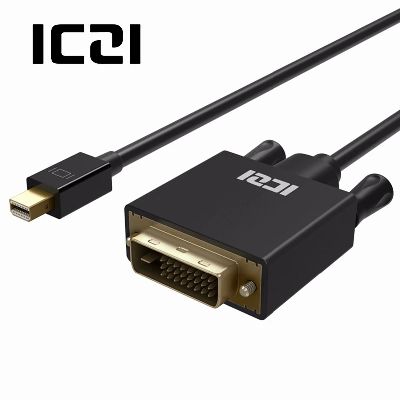 ICZI Mini display port Mini DP to DVI кабель «Папа-папа» Thunderbolt DVI адаптер 1080P 60Hz для MacBook Surface Pro 1m 1,8 m 3m