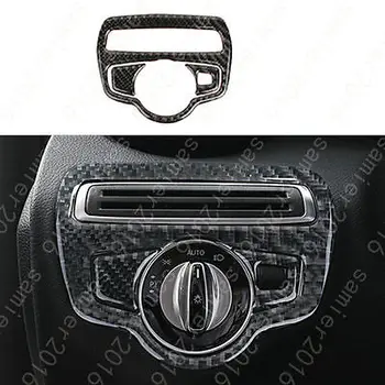 

3x Real Carbon Fiber Headlight Switch Dec Cover Trim For Benz GLC Class X205 16+