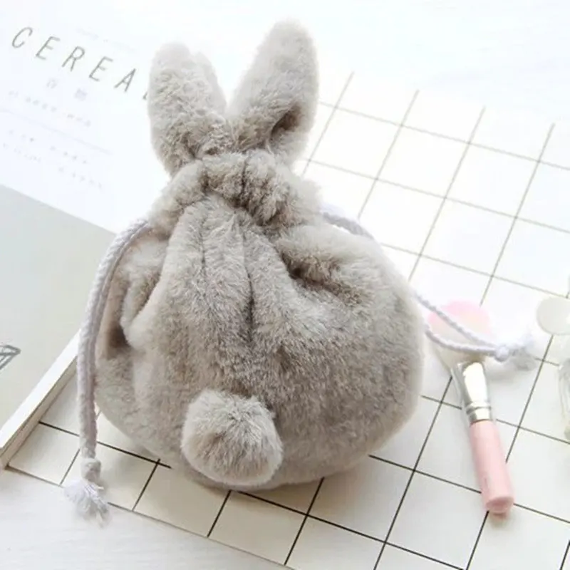  Cute Rabbit Plush Purses For Kids Soft Cosmetic Storage Bag For Women Girls Kawaii Plush Bag Toys F