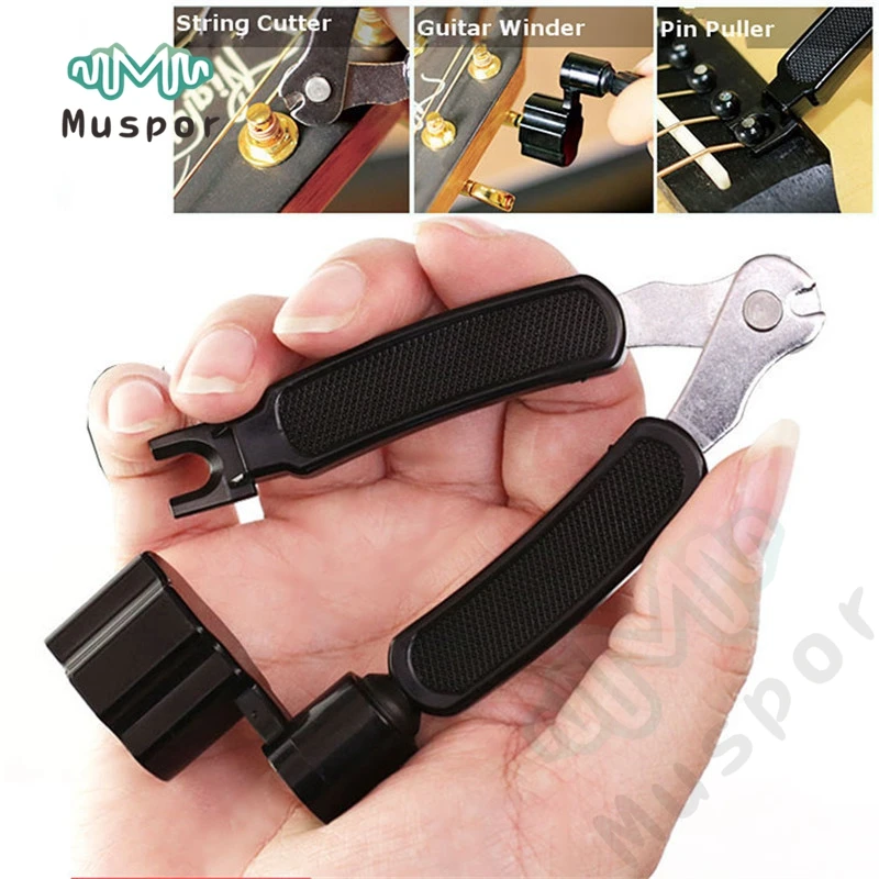 

3 in 1 Guitar String Winder Cutter Bridge Pin Puller Acoustic Classic Electric Replace Luthier Tool Bass Banjo Mandolin