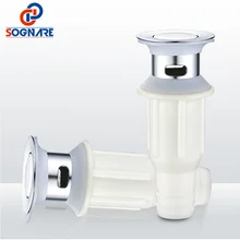 

SOGNARE Cheapest Chrome Drain Plug Stainless Steel+ABS Plastic Lavatory Sink Drain Push Button Waste Sink Stopper With Overflow
