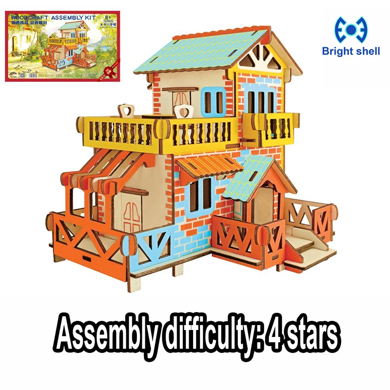 DIY arts and 3D building Handmade Wooden Craft toys Party Arts Puzzles Model Decoration for children kid Toy Birthday Best Gift