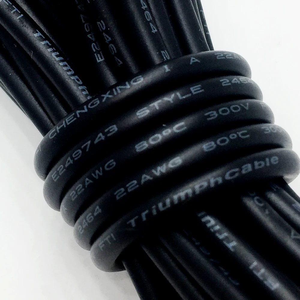 Black LED Cable 22awg ROUND WIRE (3)