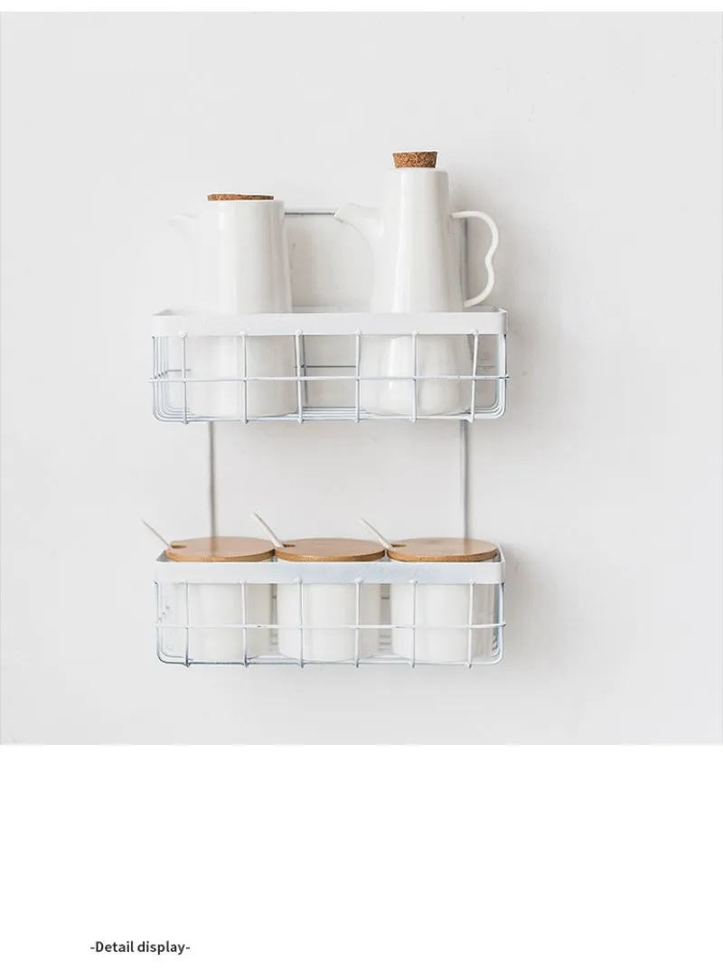 Кованая корзина для хранения в скандинавском стиле, настенная вешалка для кухни, ванной комнаты, корзина для хранения, подвесная корзина для общежития