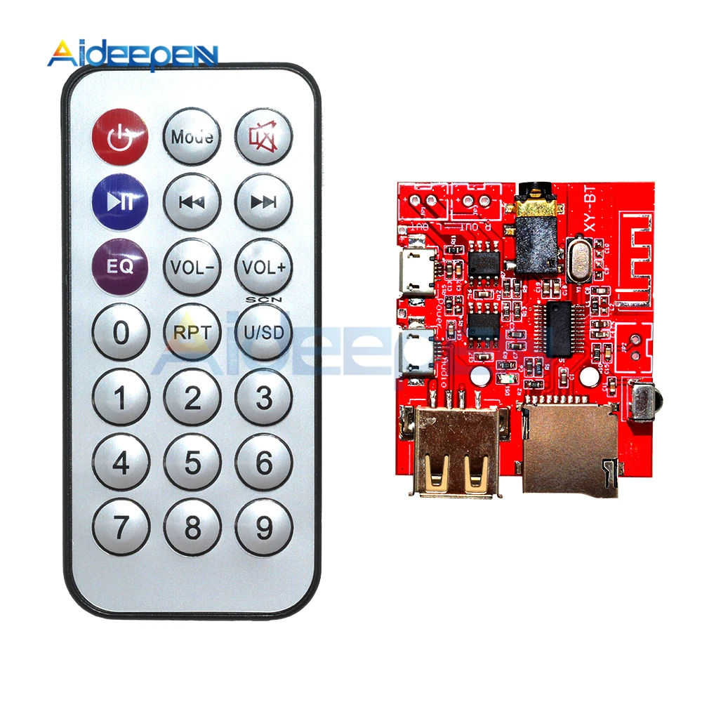 

Car Bluetooth 4.1 MP3 WAV Decoding Board 3W Speaker Amplifier Audio Receiver Module Support USB/TF/U-DISK/IR Remote Control