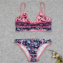 

Brazilian Bikini Set Thong Swimwear Women Padded Swimming Suit Summer Sexy Bathing Suit Print Floral Biquini Maillot De Bain