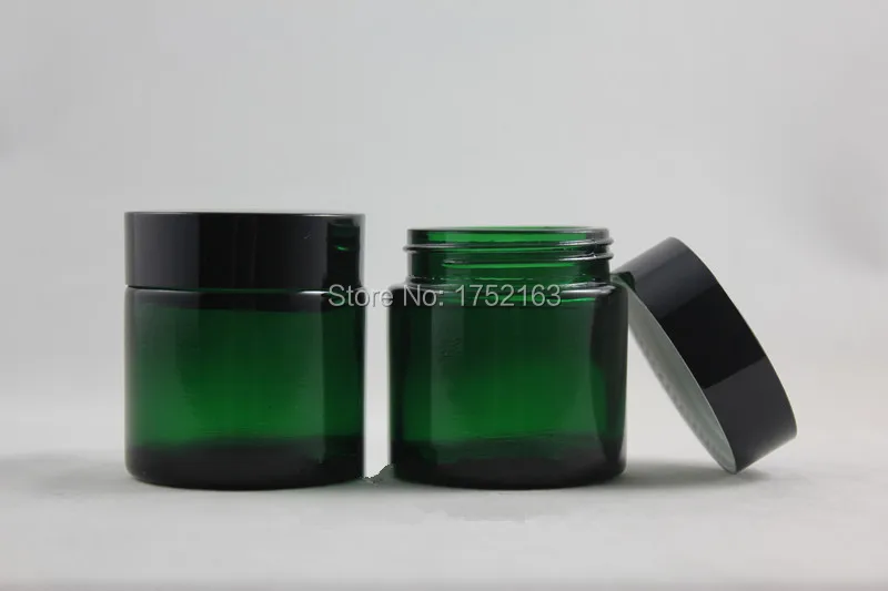 Download Aliexpress.com : Buy 50g Green glass cream jar with black ...