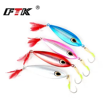 

3D eyes 1PC Laser Body Back Luminous Metal Jig Lure 80g/100g Spoon With Hook Knife Artificial Hard Bait Sea Fishing Lure