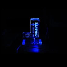 New Blue 30*140 mm HIS For GIGABYTE Graphics Cards Stand Support Logo Custom (Please Leave a Message Provide Picture and Color)
