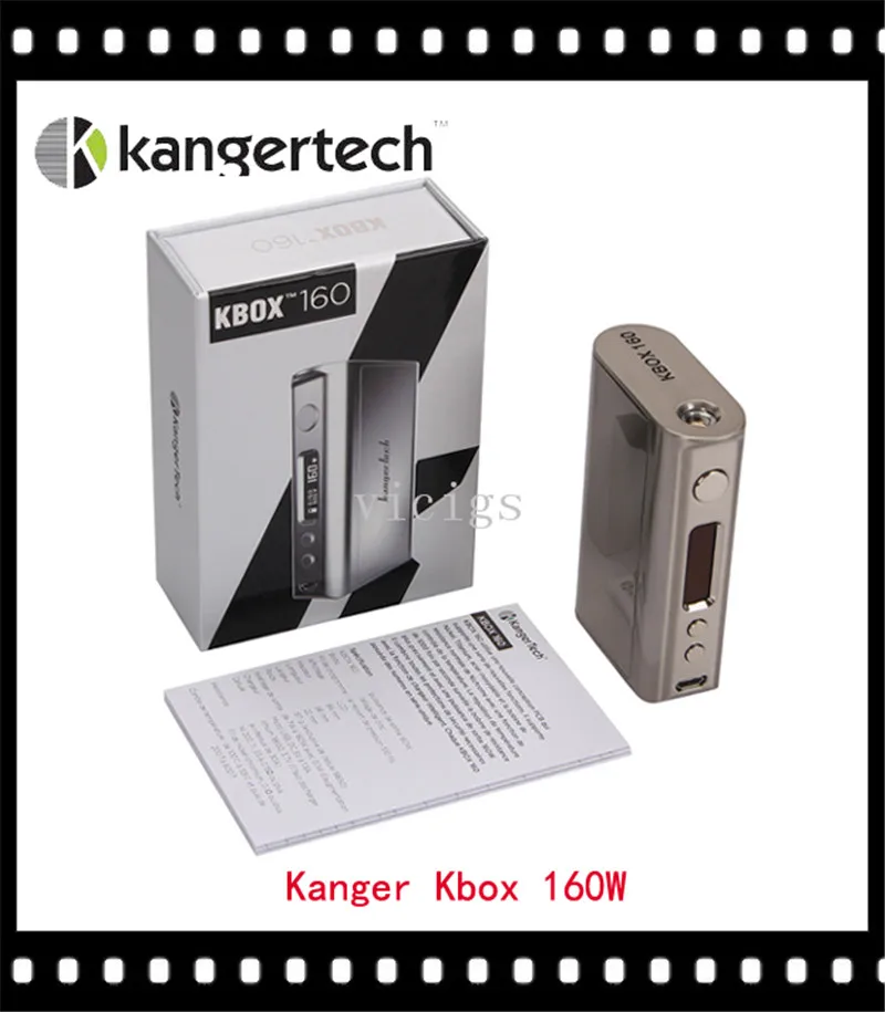 100% orijinal kanger kbox 160 w tc vv/vw kutusu mod destekler ni/ti/ss/nicr powered fit 18650 piller