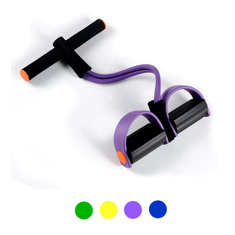 Foot Fitness Pedal Exercise 2 Tube Band Foot Pedal Exerciser Women Men