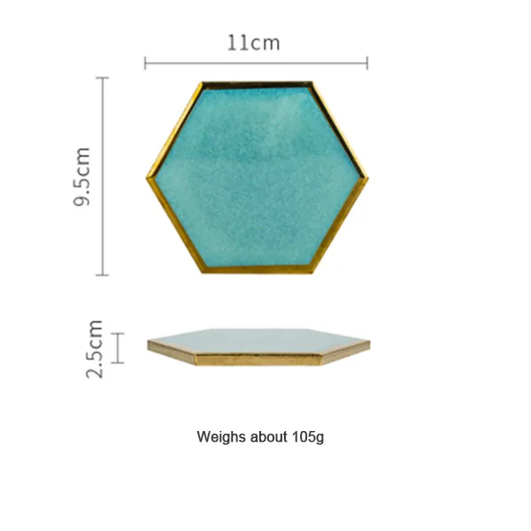 Креативный шестигранный керамический подстаканник, шикарный позолоченный подстаканник для кофейных подстаканников, Термоизолированный нескользящий держатель для горячих напитков, домашний декор - Цвет: style 2