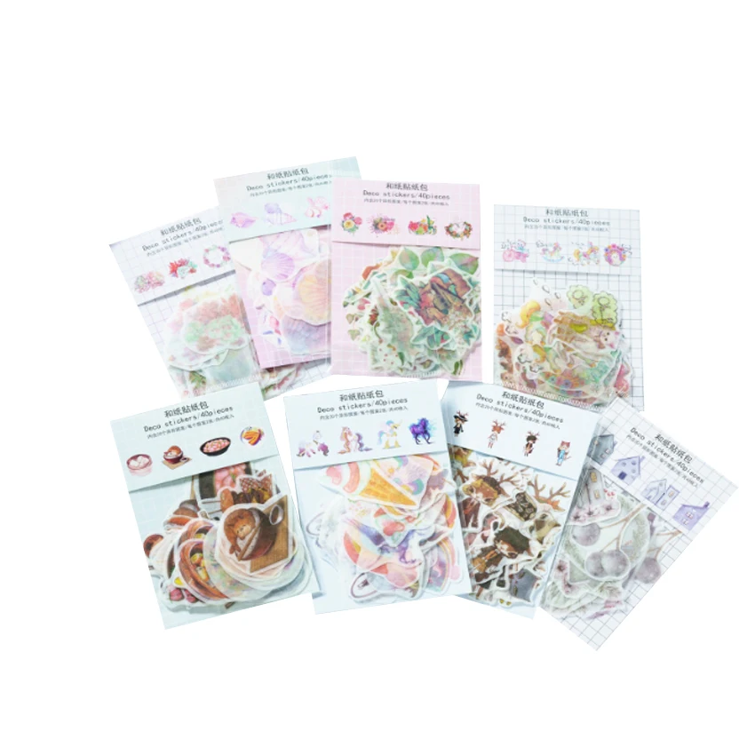 

30pack/lot Creative Flower Building Animal Label Stickers Diary Scrapbooking Sticker Albums Photo Decor Childrens Sticker