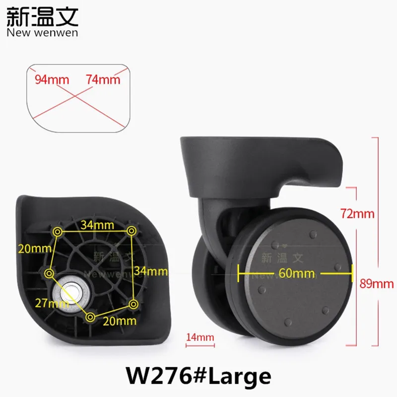 Сменные багажные колеса для чемодана, запчасти, Универсальные ролики на колесиках, аксессуары для чемодана, сумки на колесиках, шкив - Цвет: 1 Pair W276 Large